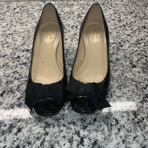 Size 6.5 black, Kate Spade heel. With bows.